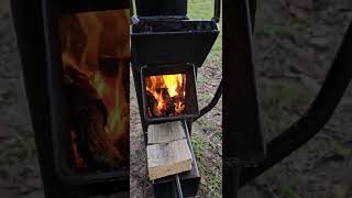 Rocket stove hybrid wood an oil part 2 [upl. by Cirdec788]