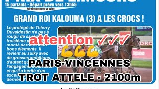 4 janvier 2024 quinte 1 Course 1  PARISVINCENNESTROT ATTELE  2100m  5600000â‚¬ [upl. by Tegdig772]