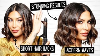 How to Wave Short Hair with a Curling Iron  Quick amp Easy [upl. by Llij]