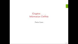 Information chiffrée Partie 1 [upl. by Volpe392]