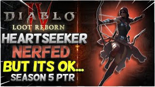 Heartseeker Nerfs Rogue Build Diablo 4 Season 5 PTR [upl. by Yeldud]