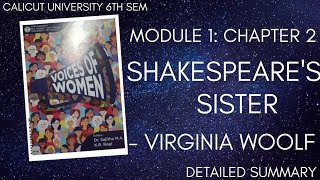 Shakespeares SisterVirginia Woolf6th SemVoices of Women [upl. by Wallie]