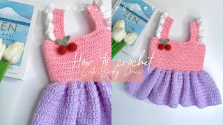 🍒 How To Crochet Baby Dress  03 Month Baby Dress 🍒 [upl. by Nader]