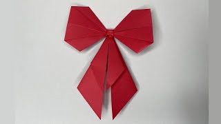 Schleife aus Papier selber basteln Origami DIY 🎀💝  Wunderschöne Idee zum schmücken von Geschenken [upl. by Hume]