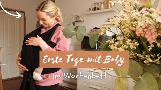 Erste Tag mit Baby im WOCHENBETT  Zuhause mit Baby  Kennenlernzeit [upl. by Munson]