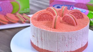 봄신상 핑크 오레오 아이스크림 케이크 만들기  노오븐 노젤라틴  Pink oreo cake [upl. by Debbi346]