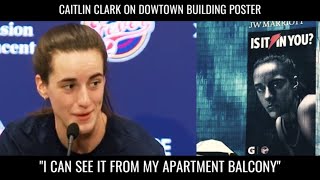 Caitlin Clark Sees 115 Foot Poster From Her Apartment caitlinclark [upl. by Itra]