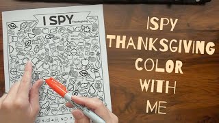 ASMR ISPY Thanksgiving Color With Me  Ramble Soft Spoken [upl. by Annawyt]