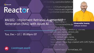 AI102  Implement RetrievalAugmented Generation RAG with Azure AI [upl. by Nolte]