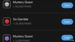 Mystery Quest Paws  Mystery Quest 50000 Paws  Go Gamble Paws  Paws New Task Go Gamble 25000 Paws [upl. by Mcnair285]