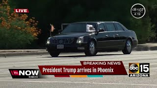 President Trumps motorcade rolls into Paradise Valley [upl. by Valentine]