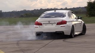 700HP BMW M5 F10 HPT Stage 2  Accelerations Donuts amp Drag Racing [upl. by Eikcim]