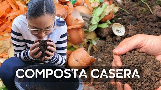 Cómo hacer composta caserasin mal olor en poco espacio🌱 compostacasera compostaje [upl. by Elsy]