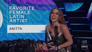 Anitta Accepts the 2022 AMA for Favorite Female Latin Artist  The American Music Awards [upl. by Allmon]