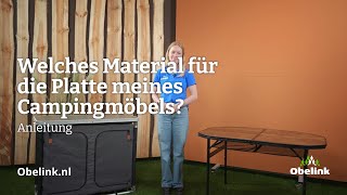 Welches Material für die Platte meines Campingmöbels  Entscheidungshilfe  Obelink [upl. by Aznerol32]