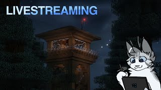 Building a library in Minecraft Mooncats Server  Live streaming [upl. by Sharline316]