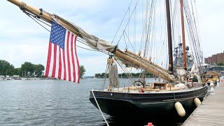 All aboard the Lettie G Howard Tall Ship docks at Canalside for the weekend [upl. by Aurthur]