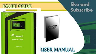 User manual of Fronus inverters 35 kva and 5 kva inverter Fault codes page of user manual [upl. by Alric]