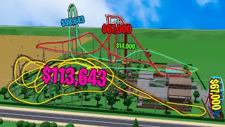 Building in Theme Park Tycoon 2 but each ride is a RANDOM budget [upl. by Lilith]