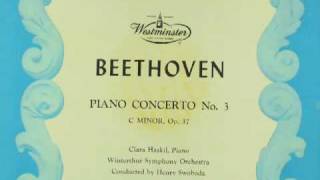 Clara Haskil on Ducretet Thomson Beethoven piano concerto 3 [upl. by Duntson]