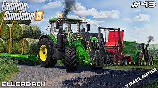 Making grass bales amp spreading manure  Animals on Ellerbach  Farming Simulator 19  Episode 43 [upl. by Nnednarb]