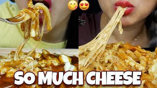 Mukbangers Eating POUTINE  Best ASMR Mukbang Compilation 🍟🍟🧀🧀 [upl. by Nedrud701]