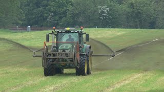 Slurry 21 stirring and spreading with umbilical June 7th 2021 [upl. by Kalasky725]