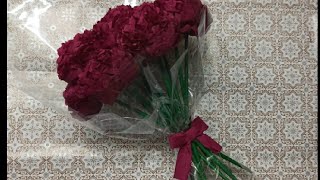 crepe paper flowereasycrepe paper bouquet bouquet like share and subscribe [upl. by Flann]