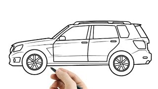 How To Draw Mercedes Benz GLK 2015  Car Drawing [upl. by Eityak967]