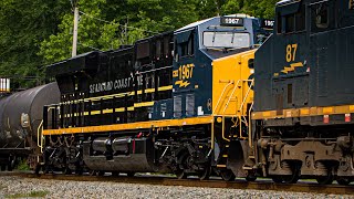 BRAND NEW Seaboard Coast Line HU Trails as M300 RACES P052 in Dumfries VA  662024 [upl. by Eycal]