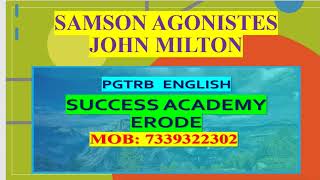 Samson Agonistes by John Milton pgtrb literature pgtrbenglish successacademyerode [upl. by Ttiwed]