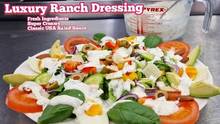 Luxury Ranch Dressing Classic USA 🇺🇸 Salad Sauce chefarchiepie ranch summer [upl. by Nomyar]