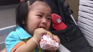 Cute Baby cries over Jollibee Yum Burger [upl. by Philbert]