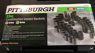 Harbor Freights Best 37 Piece Impact Socket Set Made In Taiwan [upl. by Amein547]