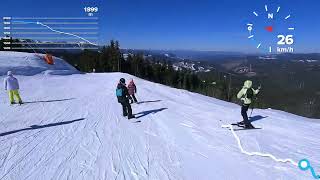 Pamporovo Bulgaria blue ski run Stoykite 2 Стойките 2 in sunny day February 2022 [upl. by Pyotr789]