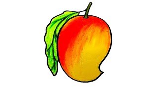 How to draw mango step by step  Easy Mango drawing for kids [upl. by Ailisec]