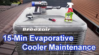 Easy 15min Evaporative Swamp Cooler Maintenance DIY Service Breezair [upl. by Secnarfyram]