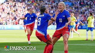 USWNT holds off Brazil in the late going to earn redemptive gold medal  Paris Olympics  NBC Sports [upl. by Koffler212]