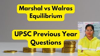 Marshall vs Walras Equilibrium Economics optional Deepti Mahajan [upl. by Yruoc351]