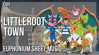 SUPER EASY Euphonium Sheet Music How to play Littleroot Town Pokemon by Junichi Masuda [upl. by Rafiq]