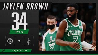 Jaylen Brown DROPS ANOTHER 30 PT to halt Cavs’ hot streak ☘️ [upl. by Eisseb]