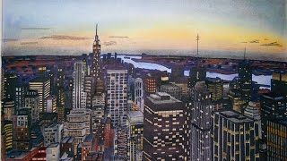 New York City Drawing Time Lapse [upl. by Ru]