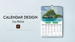 Calendar Design Tutorial In Bangla  Calendar Design 2024  Designer Partho [upl. by Nahtnamas313]