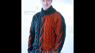 Мужской Джемпер с Косами Спицами  2019  Mens Sweater with braids spokes  Herren Pullover [upl. by Brittni]