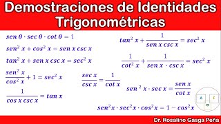 Identidades trigonométricas básicas  10 ejercicios resueltos demostraciones [upl. by Trace]