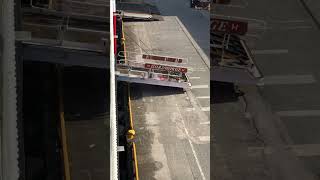 Hurtigruten Nord Norge extends walkway and loading platform whilst docking [upl. by Devonna585]