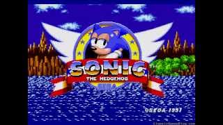 Sonic The Hedgehog Opening Title Screen Intro Sega Genesis [upl. by Aleunamme196]