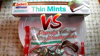 Dollar Store VS Brand Name  Chocolate Bar Showdown  THIN MINTS VS PEPPERMINT PATTIES [upl. by Hayimas]