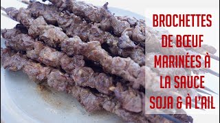 BROCHETTES DE BOEUF MARINÉES A LASIATIQUE  DÉLICIEUSE RECETTE FACILE  ASTUCE DÉCOUPE VIANDE [upl. by Nonek]