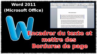 Tuto Encadrer du texte et mettre des bordures de page Word 2011 [upl. by Doble]